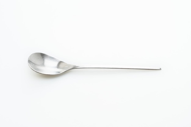 silver spoon isolated on white background