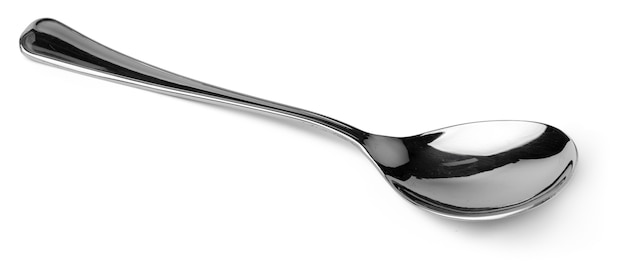 Silver spoon isolated on white background