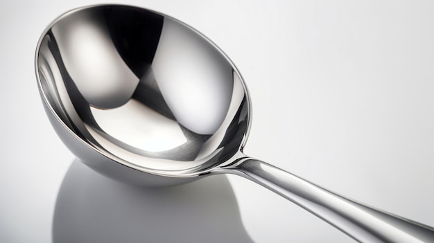 Photo silver spoon over white