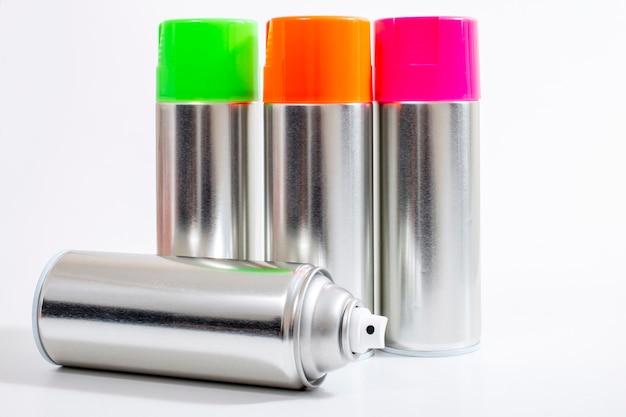 Silver spray cans