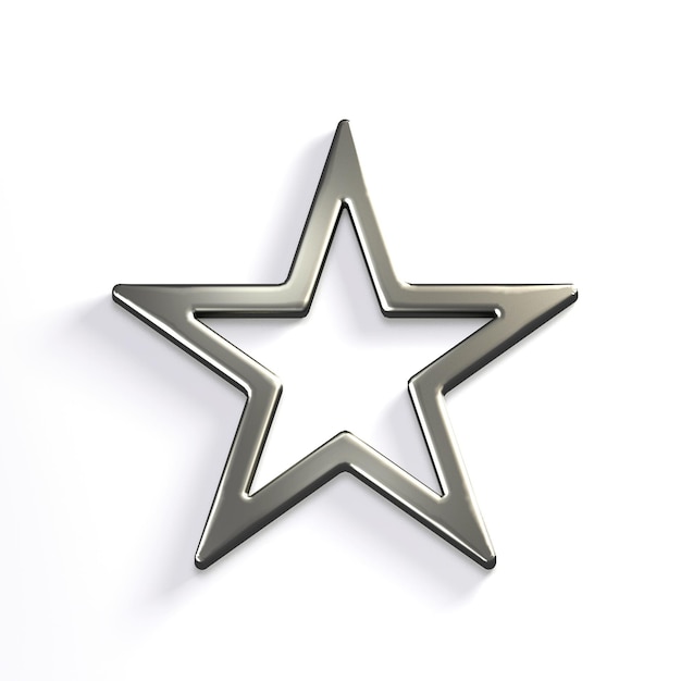 Silver Star Icon 3D icon Render Illustration