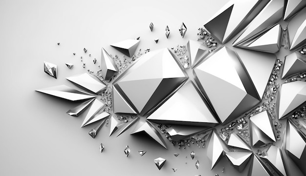 A silver star is surrounded by diamonds.