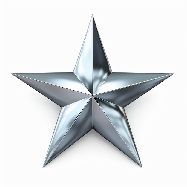 Silver star isolated on white background