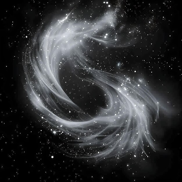 Silver Stardust Swirls With Sparkling Silver Glowing Dust in Effect FX Texture Film Fillter BG Art