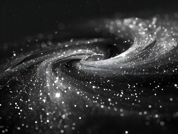 Silver Stardust Swirls With Sparkling Silver Glowing Dust in Effect FX Texture Film Filter BG Art