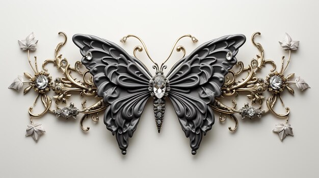 Silver sword with large butterfly wings