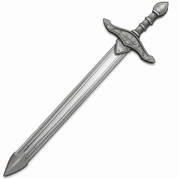 Photo a silver sword with the word  sword  on it