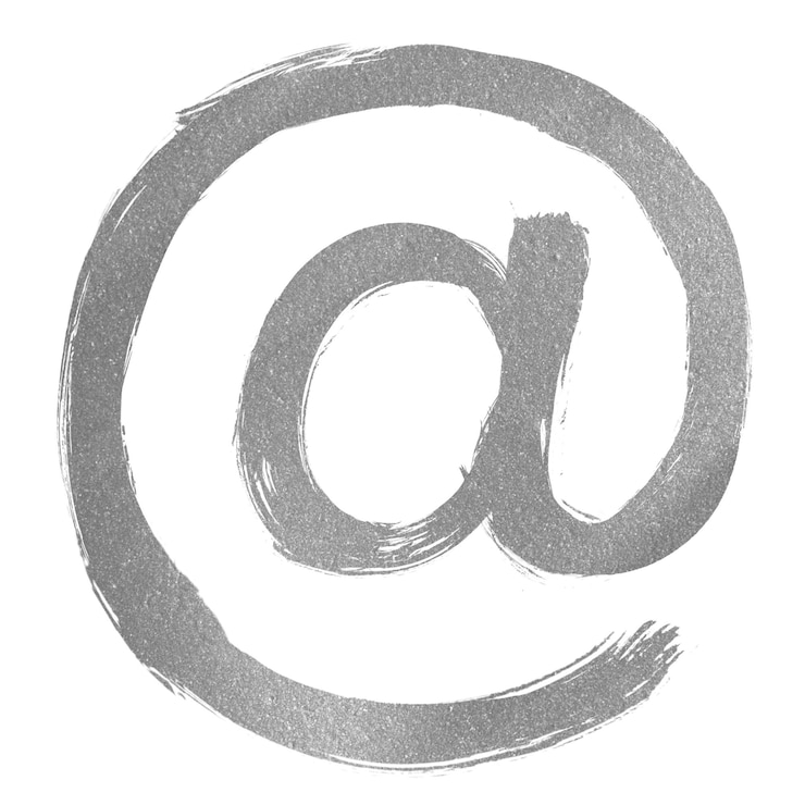 Photo silver at symbol png brush stroke font