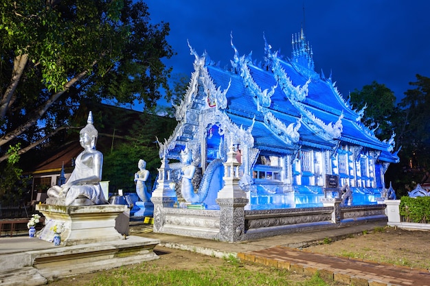 Silver Temple at the night in Chiang Mai, Thailand