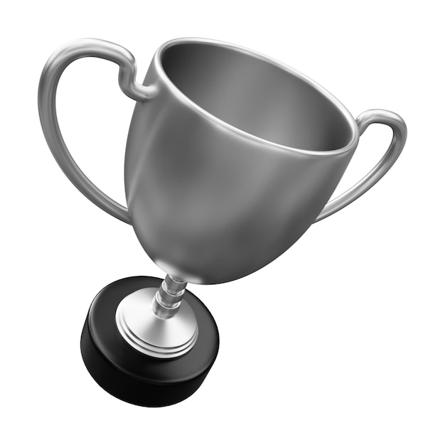 Silver Trophy 3D Illustration Isolated in White Background