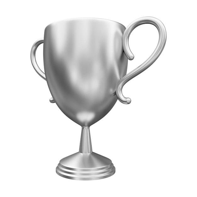 Photo silver trophy 3d illustration isolated in white background