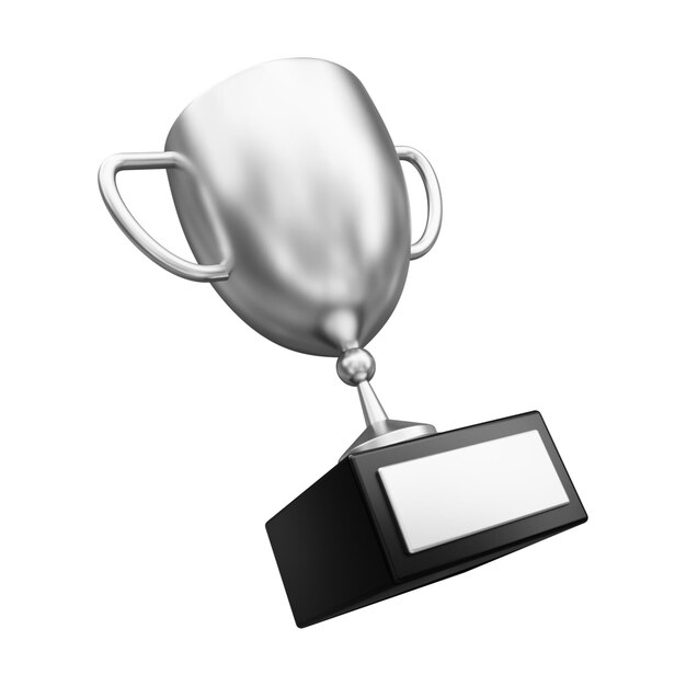 Silver Trophy 3D Illustration Isolated in White Background