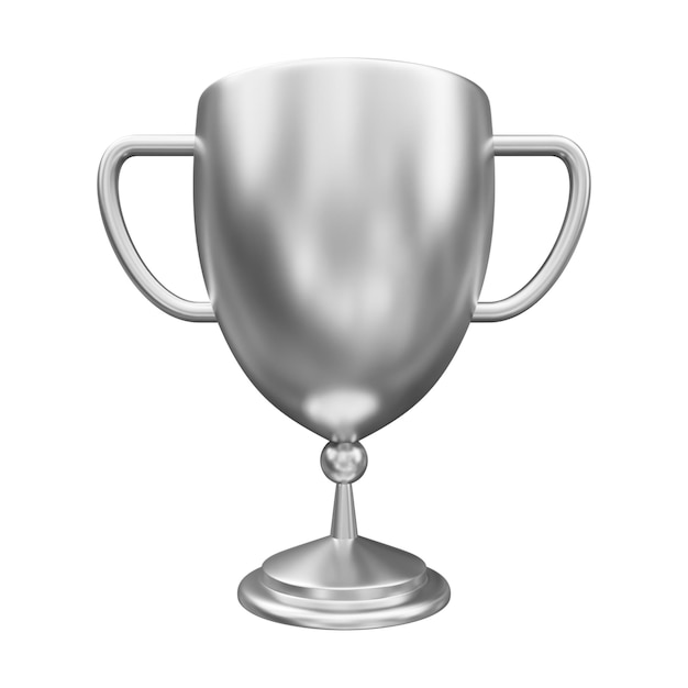 Silver Trophy 3D Illustration Isolated in White Background