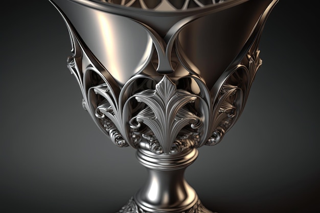 A silver vase with a black background generative AI