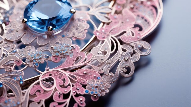 Silver wedding invite blue pink