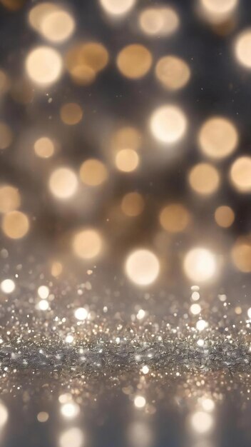 Silver and white bokeh lights defocused abstract background