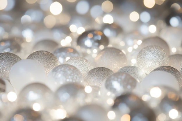 Photo silver and white bokeh lights defocused