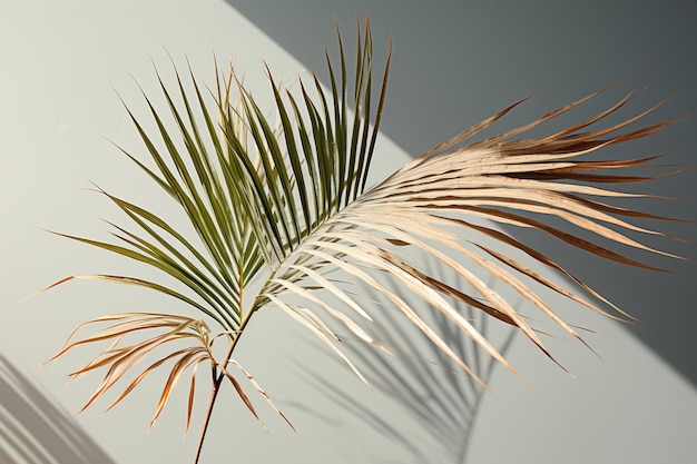 Silver with green and brown palm leaves patterned background