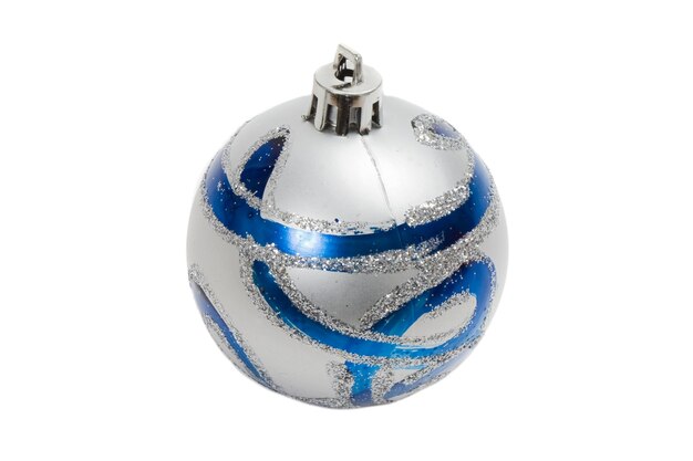 Silvered ball of christmas on a over white background