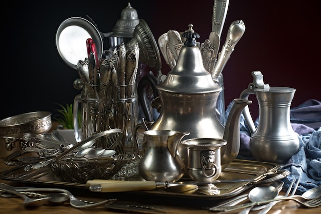 Photo silverware on an old background