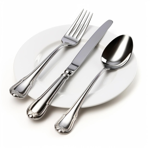 Silverware with white background high quality ultra