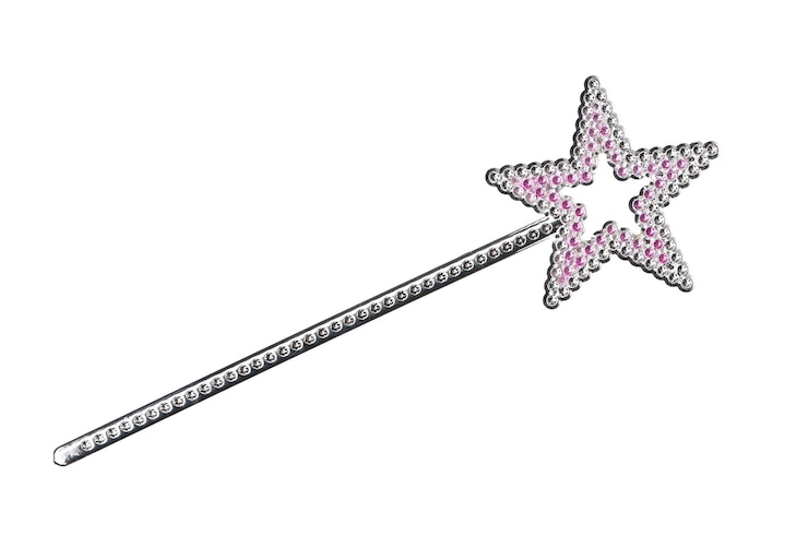 Photo silvery magic wand isolated on white background