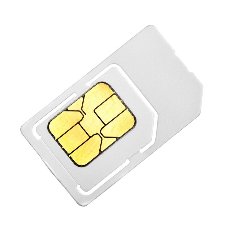 흰색 배경 위에 절연 SIM 카드 근접