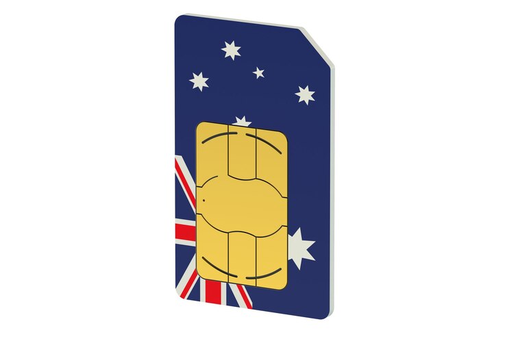 Photo sim card with flag of australia