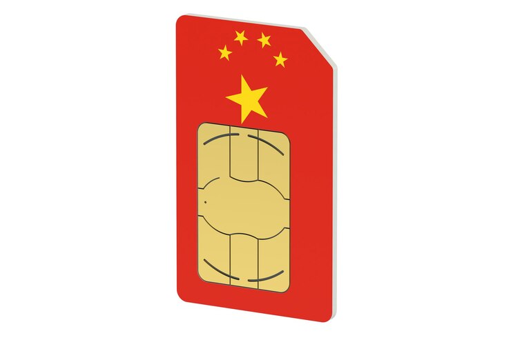 Photo sim card with flag of china