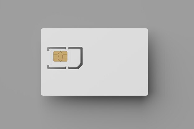 Photo sim card with precut micro and nano sizes on gray background