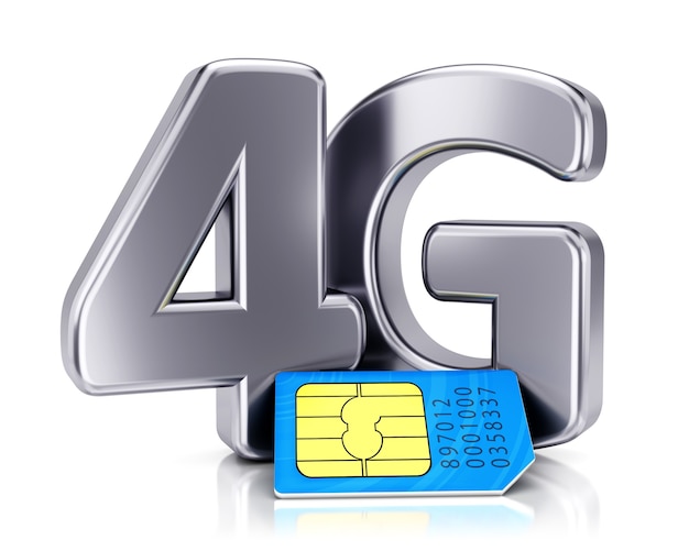 SIM-kaart en 4G-pictogram