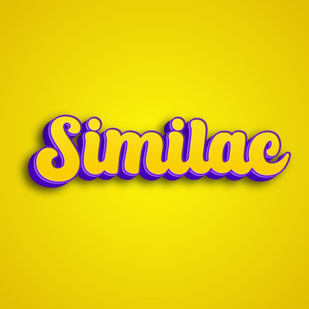 Similac typografie 3d ontwerp geel roze witte achtergrond foto jpg.