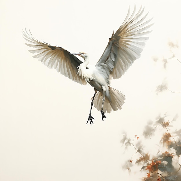 similar_works_white_crane_chinese_painting_crane_takeoff