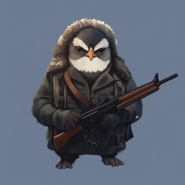 Similar would like owl with wearing weapons illustration picture AI generated art 02