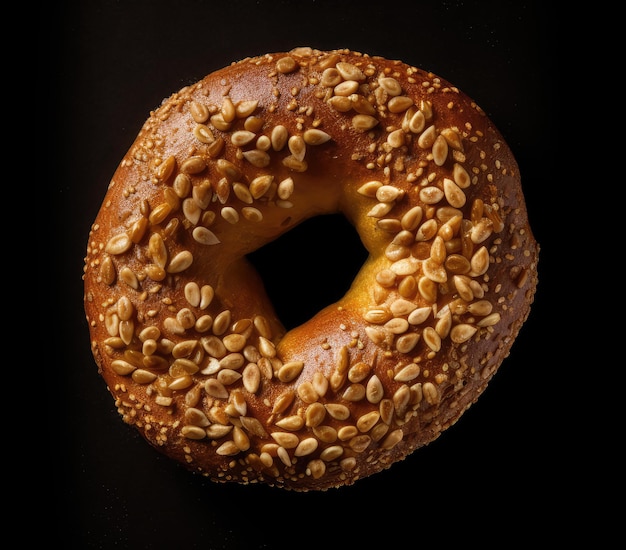 Simit Bagel Ontbijt Gevrek Gebak Voedsel Abstracte Generatieve AI Illustratie