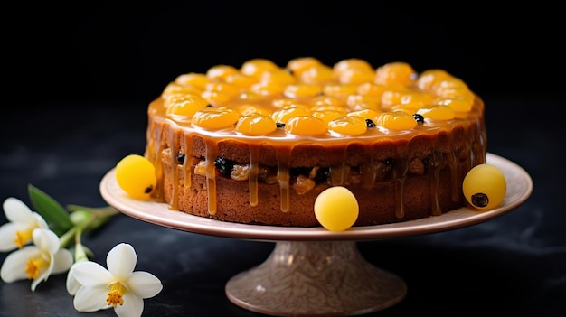 Simnel Cake Traditional UK Easter Light Fruit Cake with Marzipan