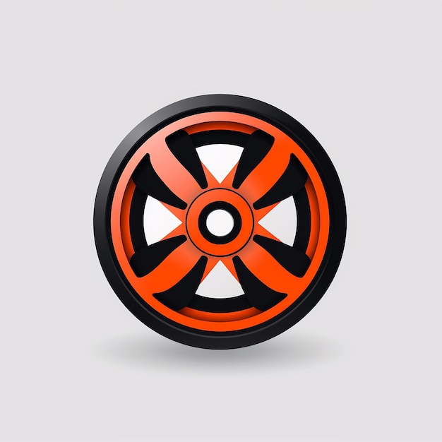 Photo simple 2d vector car wheel logo