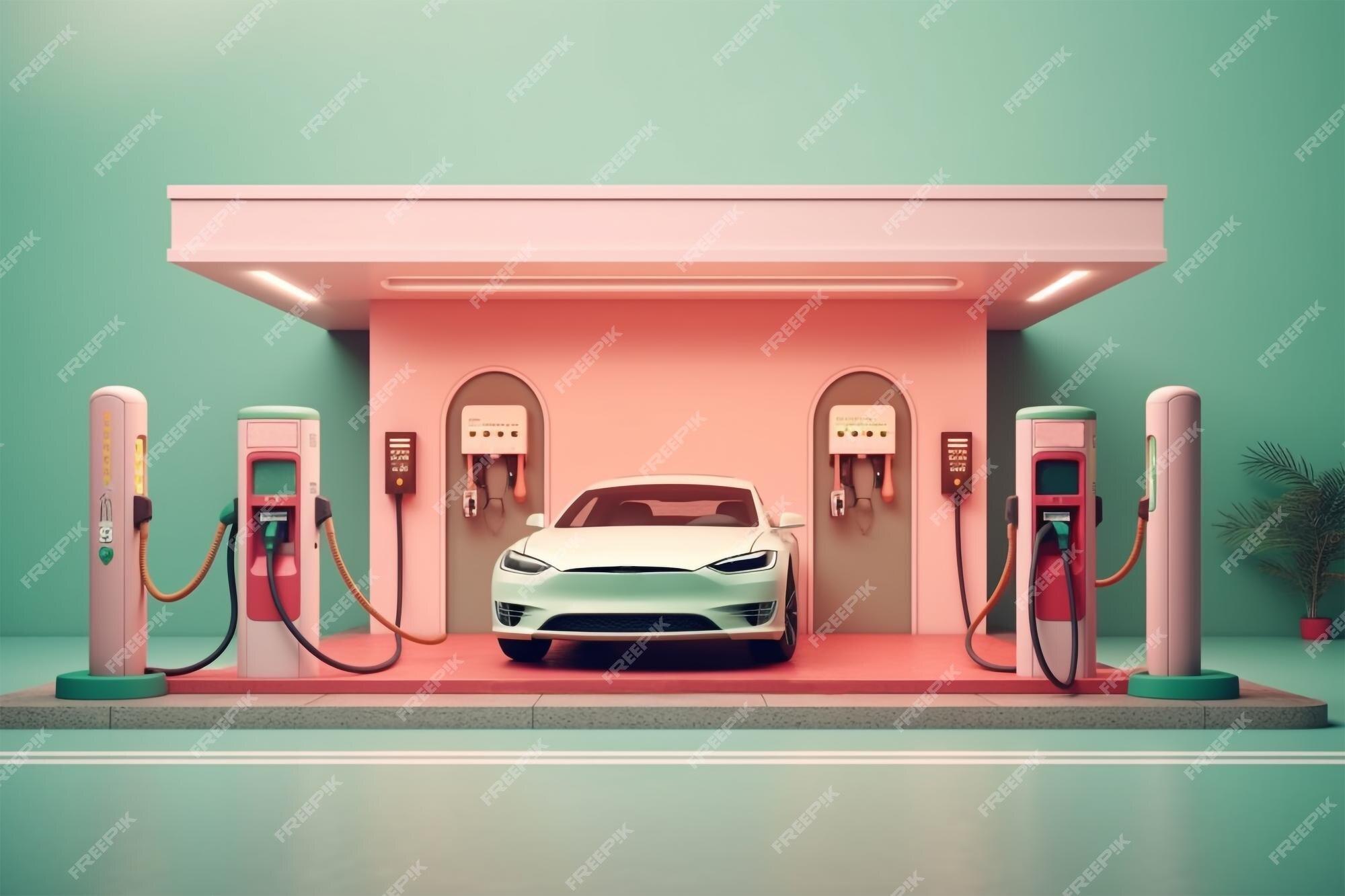 Premium AI Image Simple 3d Electric Charging Station premium-ai-image-simple-3d-electric-charging-station