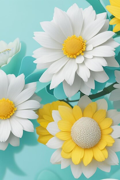 Simple 3D Flowers Background