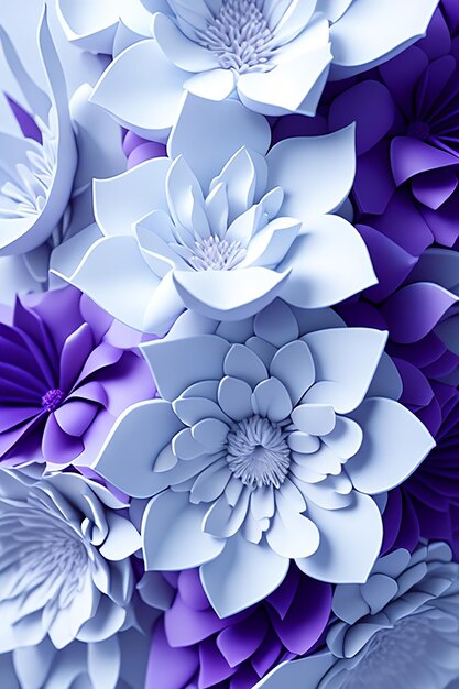 Simple 3D Flowers Background