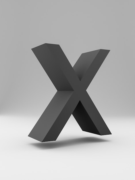 Simple 3d letter. bold. Black on gray background.