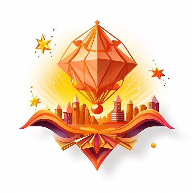 Simple 3D Makar Sankranti logo