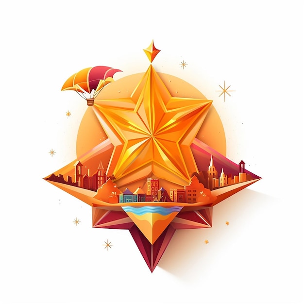 Simple 3D Makar Sankranti logo