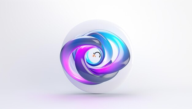개인 및 기업 인공 지능 가상 보조 기관 흰색 배경을 위한 간단한 3d 렌더링 로고