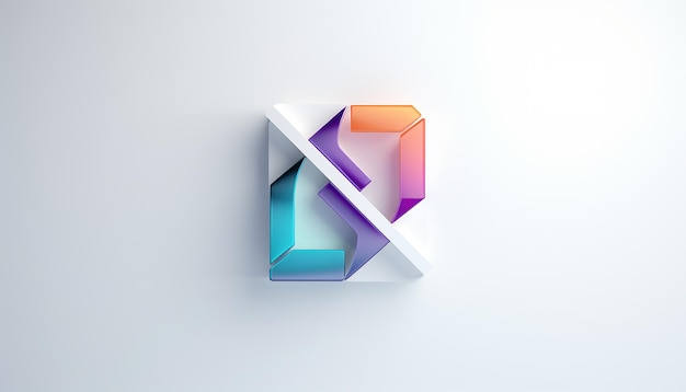 Foto semplice logo di rendering 3d per lo sfondo bianco dell'agenzia di assistente virtuale ai personale e aziendale