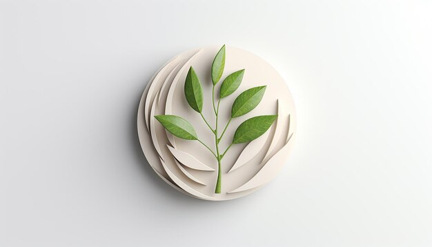 Photo simple 3d render logo for personal and enterprise sustainability and ecology agency white backgroun