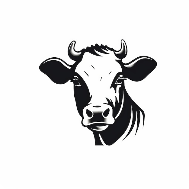 Simple Abstract Cow Illustration Minimalist Black And White Tattoo