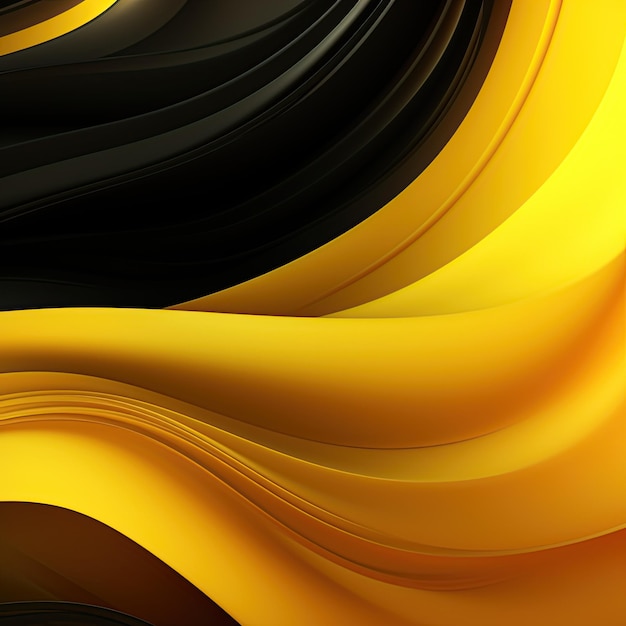 Simple abstract yellow black background wavy lines