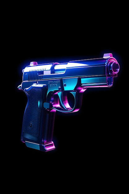 Foto semplice pistola animata colori vivaci scuro 4k finemente dettagliato