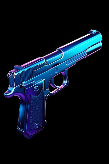 simple animated pistol vibrant colors dark 4k finely detailed